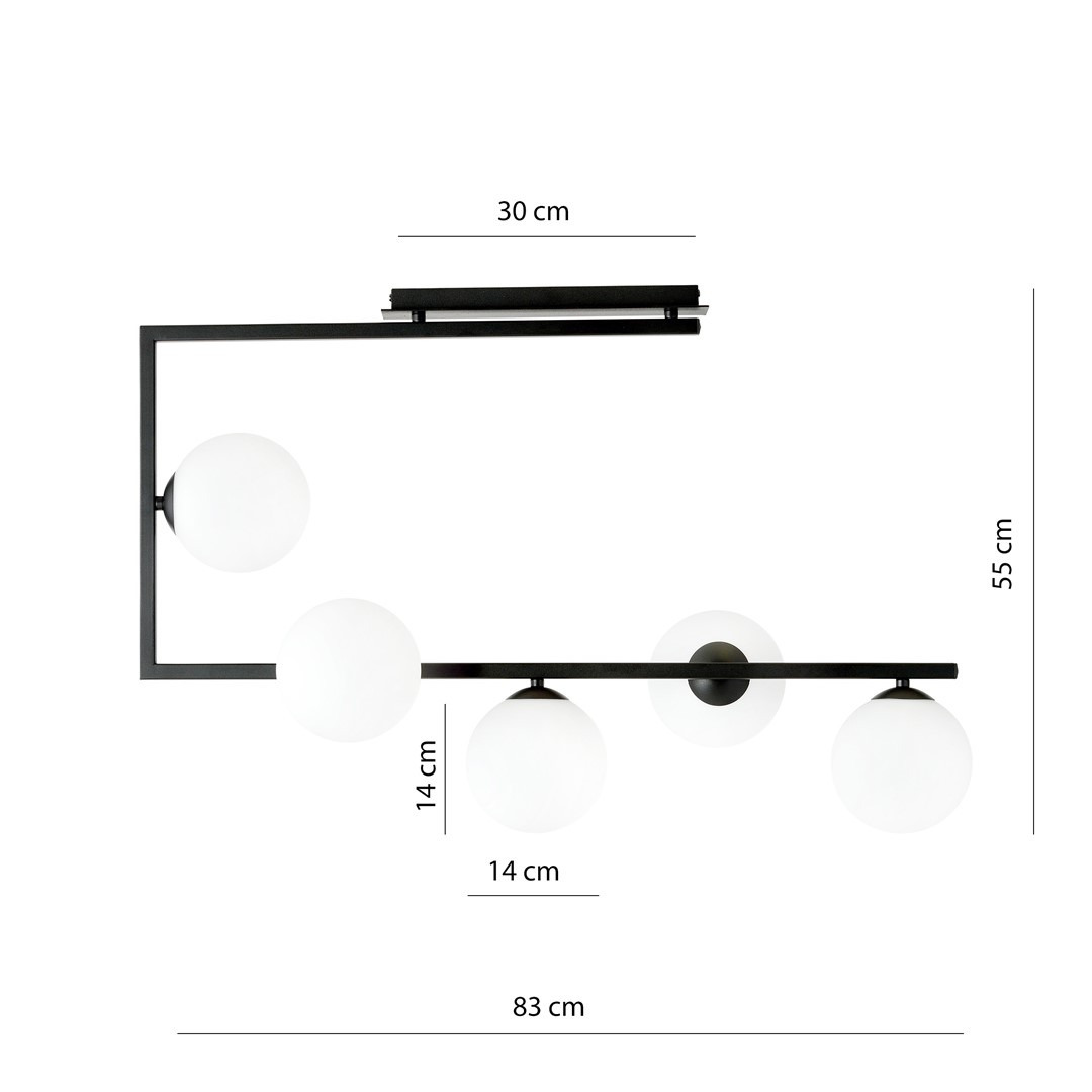 Emibig Stropna svjetiljka SOMA 230V 10W MAX LED E14 Čelik/ Staklo Crna/ Zlatna