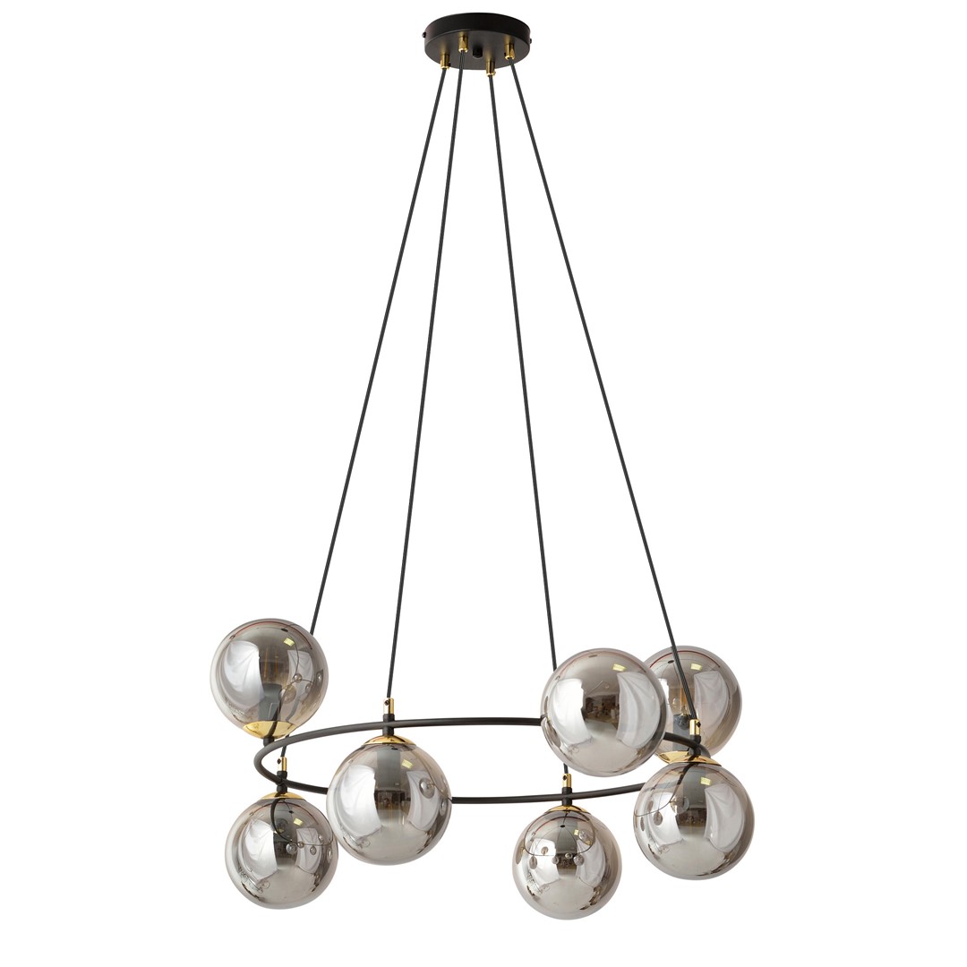 Emibig Visilica AZURA 230V 10W MAX LED E14 Čelik/ Staklo Crna/ Zlatna