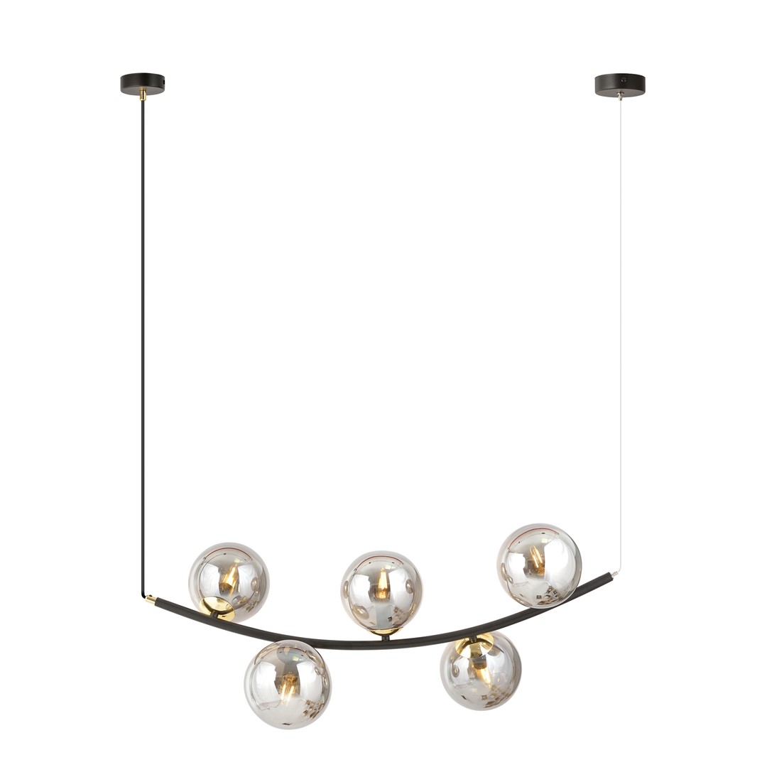 Emibig Visilica RITZ 230V 10W MAX LED E14 Čelik/ Staklo Crna/ Zlatna