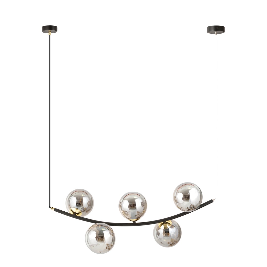 Emibig Visilica RITZ 230V 10W MAX LED E14 Čelik/ Staklo Crna/ Zlatna