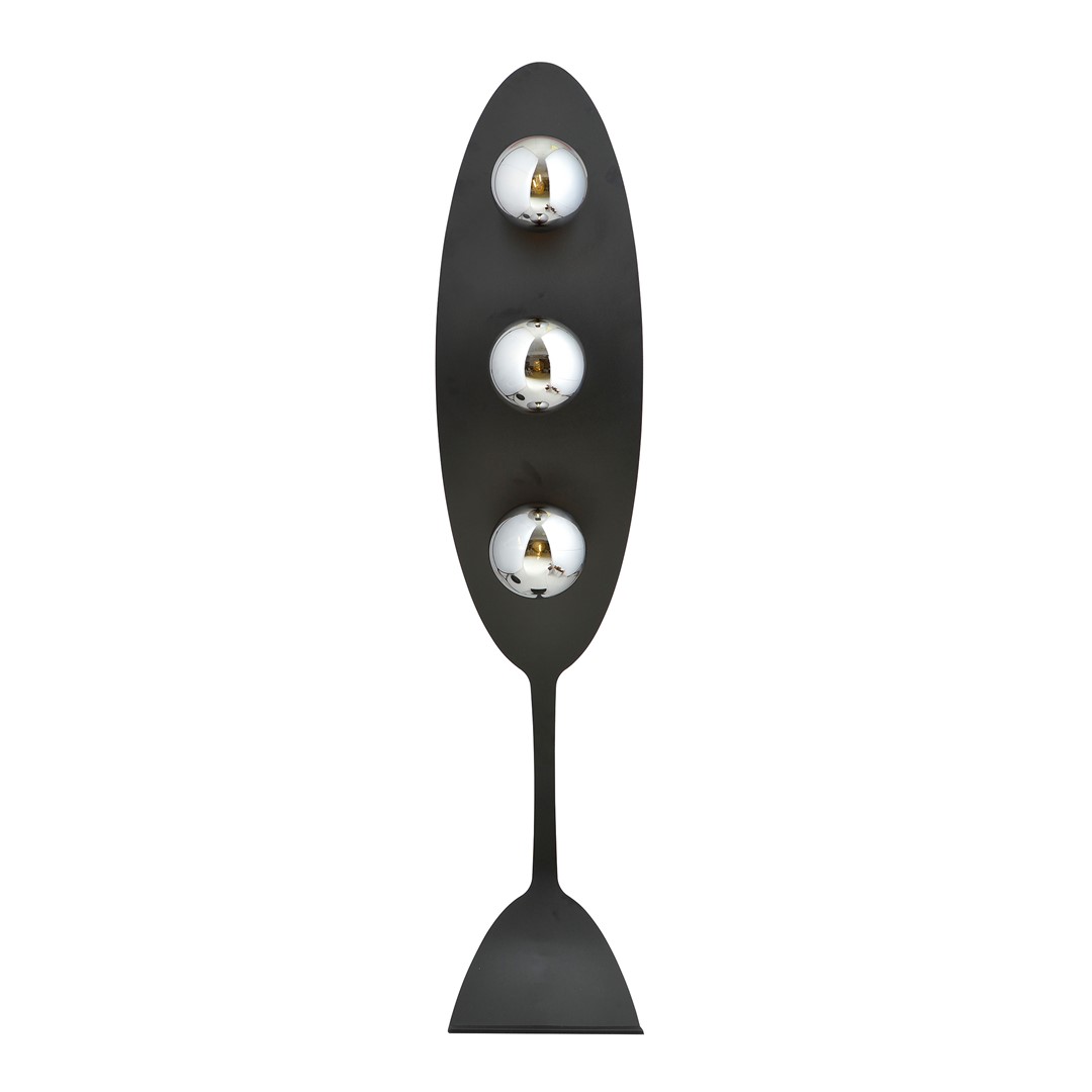 Emibig Podna lampa AURA 230V 10W MAX LED E14 Čelik/ Staklo Crna