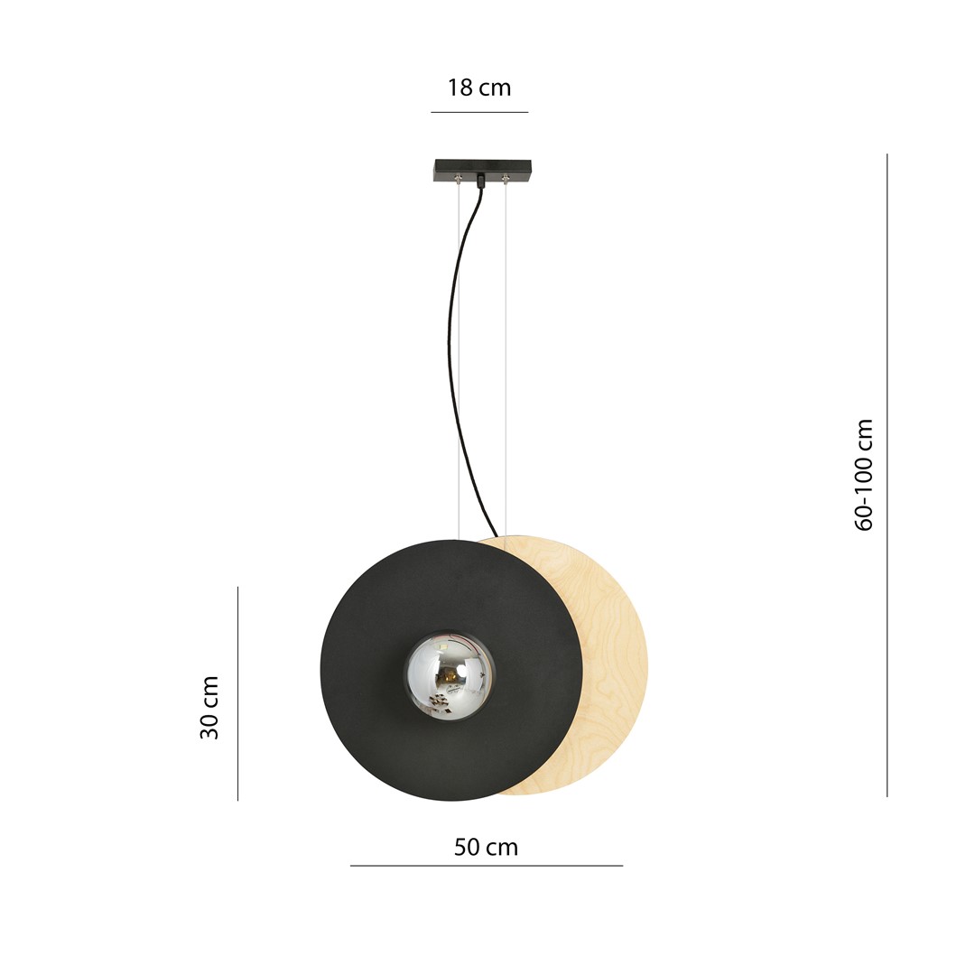 Emibig Visilica SOHO 230V 10W MAX LED E14 Čelik/ Staklo/ Šperploča Crna/ Smeđa