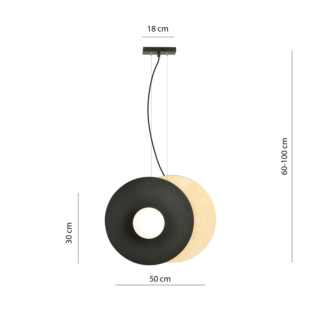 Emibig Visilica SOHO 230V 10W MAX LED E14 Čelik/ Staklo/ Šperploča Crna/ Smeđa