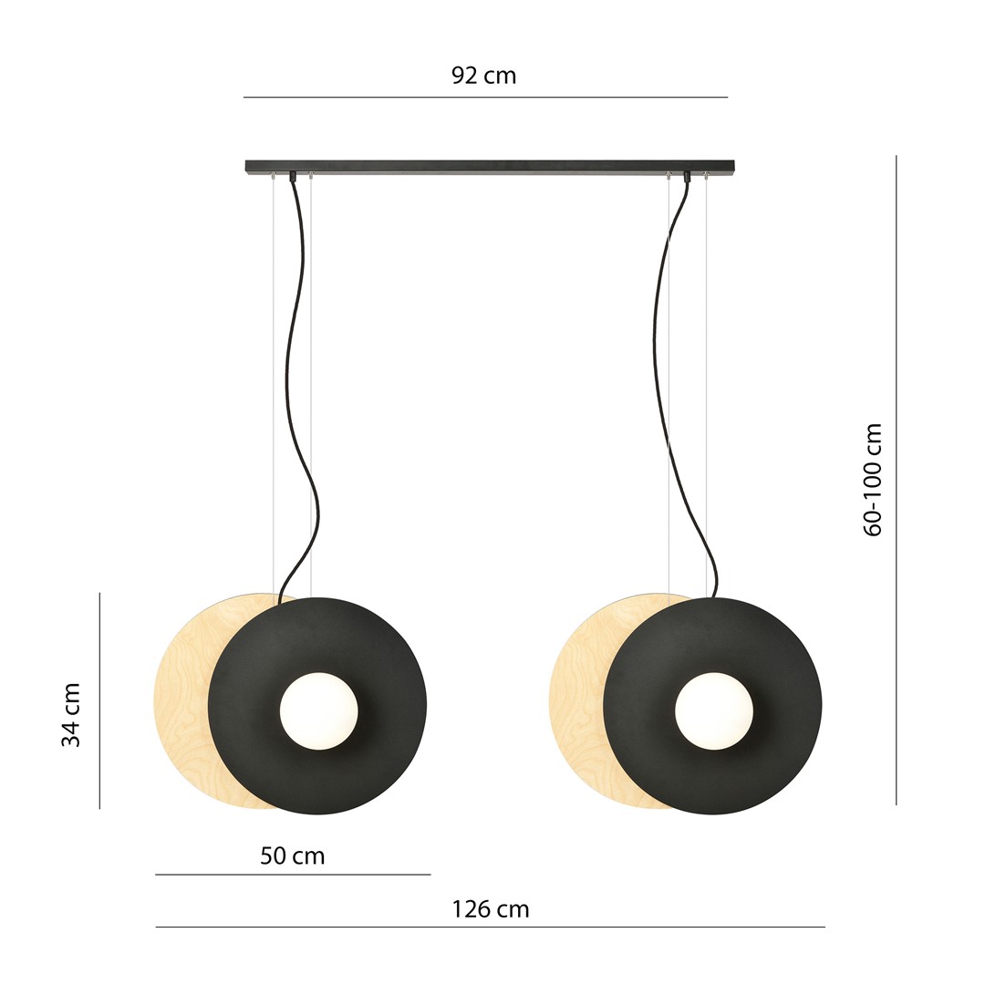 Emibig Visilica SOHO 230V 10W MAX LED E14 Čelik/ Staklo/ Šperploča Crna/ Smeđa