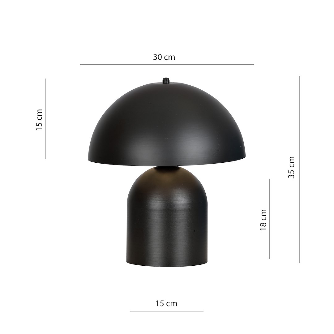 Emibig Stolna lampa KAVA 230V 15W MAX LED E27 Čelik Crna