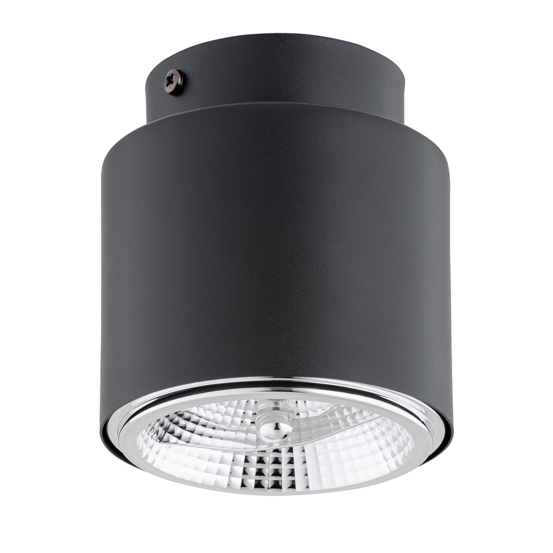 Emibig Stropna svjetiljka NANO 230V 12W MAX LED GU10 AR 111 Čelik Crna