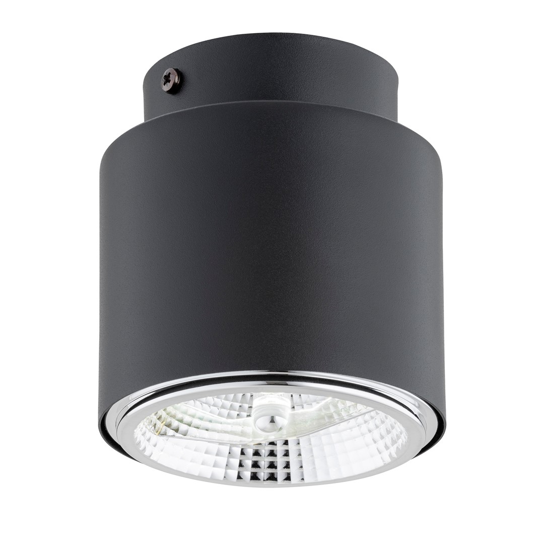 Emibig Stropna svjetiljka NANO 230V 12W MAX LED GU10 AR 111 Čelik Crna
