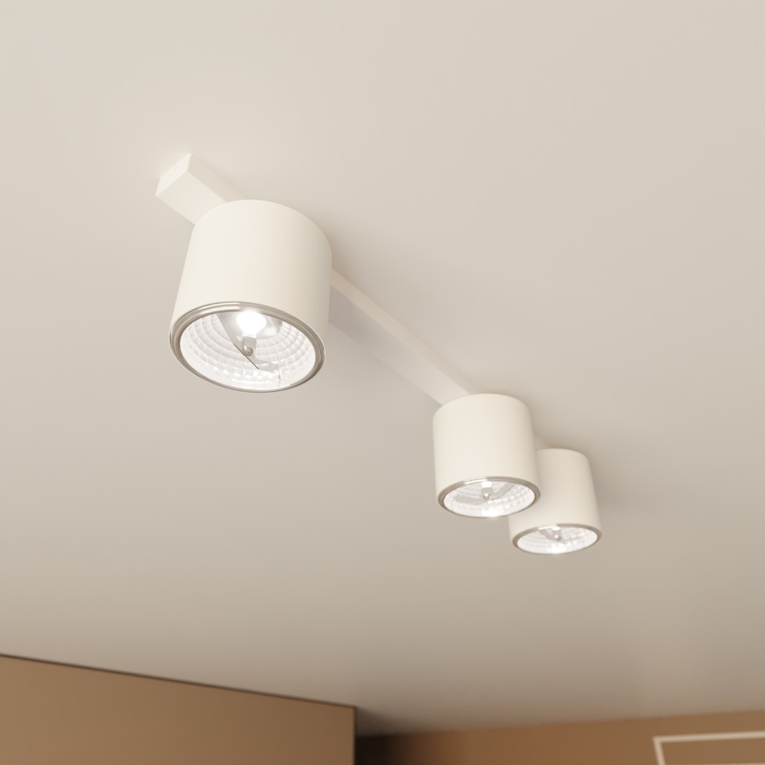Emibig Stropna svjetiljka NANO 230V 12W MAX LED GU10 AR 111 Čelik Bijela
