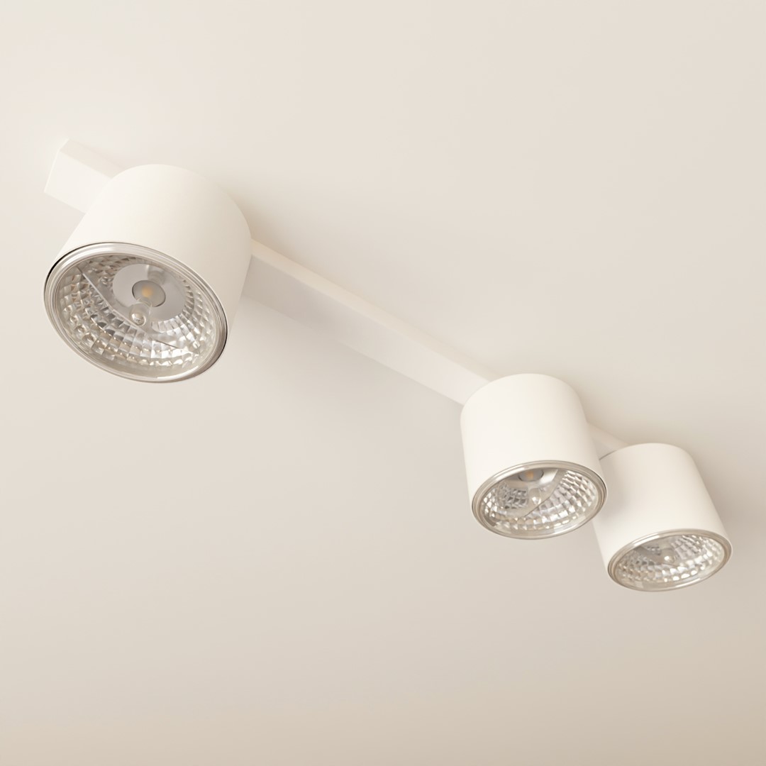 Emibig Stropna svjetiljka NANO 230V 12W MAX LED GU10 AR 111 Čelik Bijela