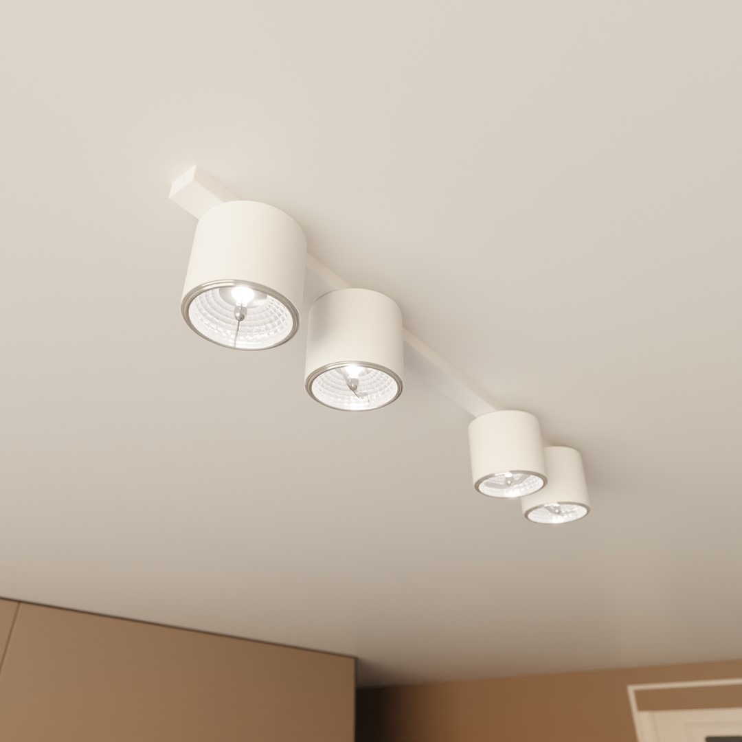 Emibig Stropna svjetiljka NANO 230V 12W MAX LED GU10 AR 111 Čelik Bijela
