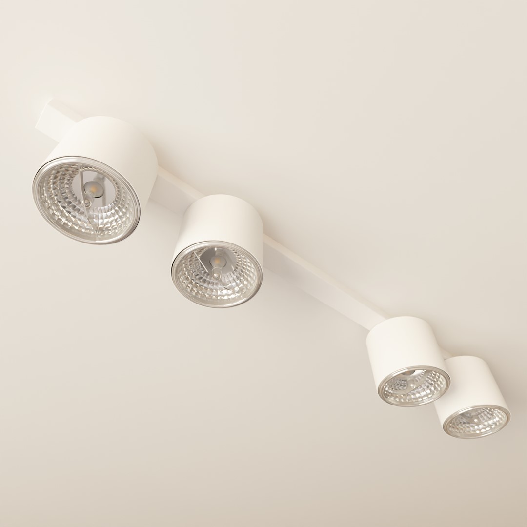 Emibig Stropna svjetiljka NANO 230V 12W MAX LED GU10 AR 111 Čelik Bijela