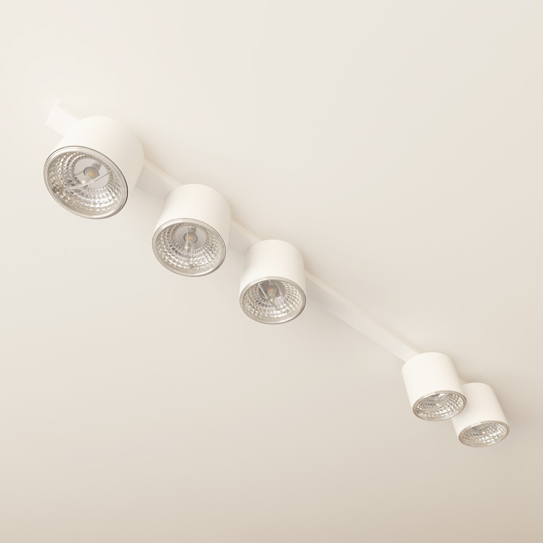 Emibig Stropna svjetiljka NANO 230V 12W MAX LED GU10 AR 111 Čelik Bijela