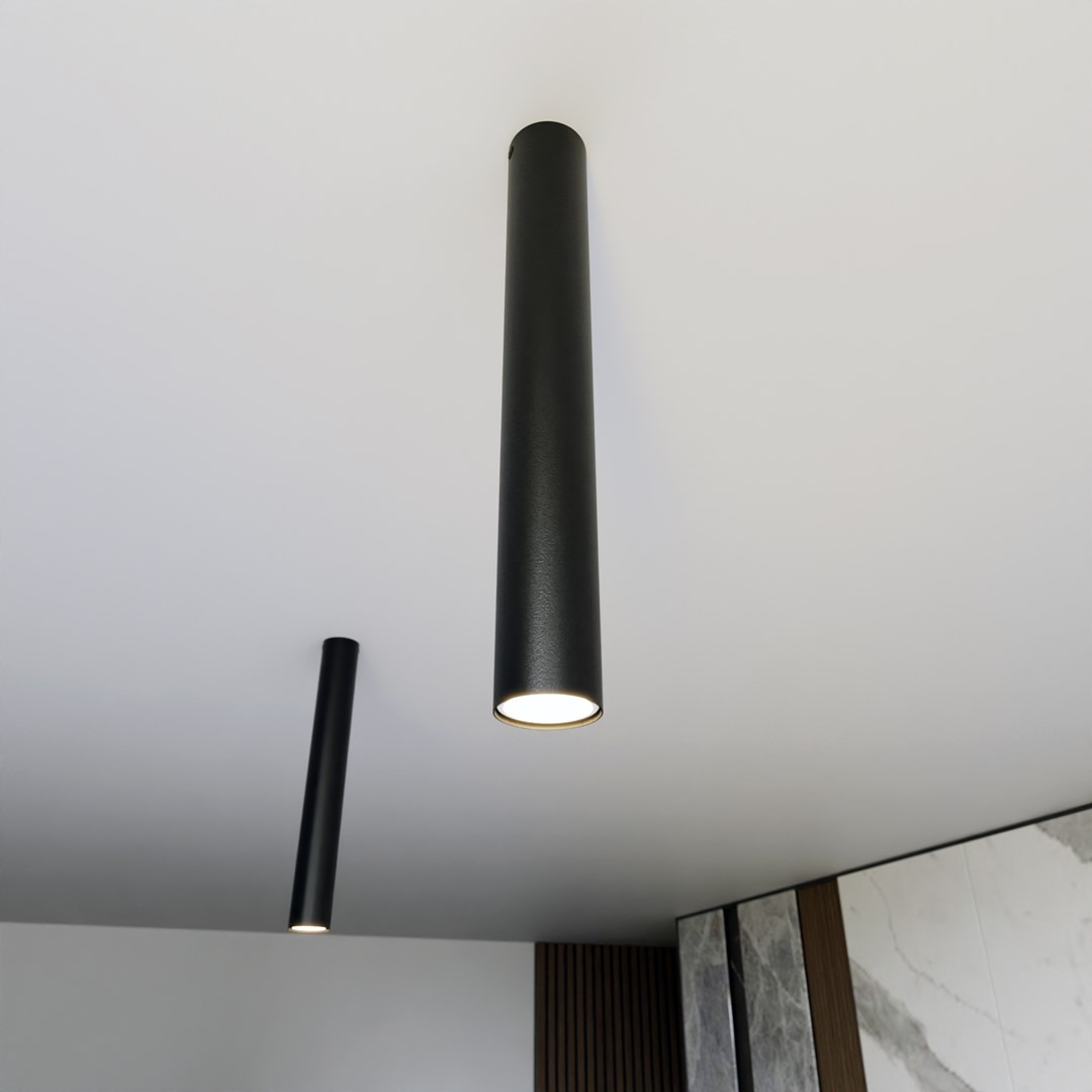 Emibig Stropna svjetiljka TECNO 230V 8W MAX LED GU10 Čelik Crna