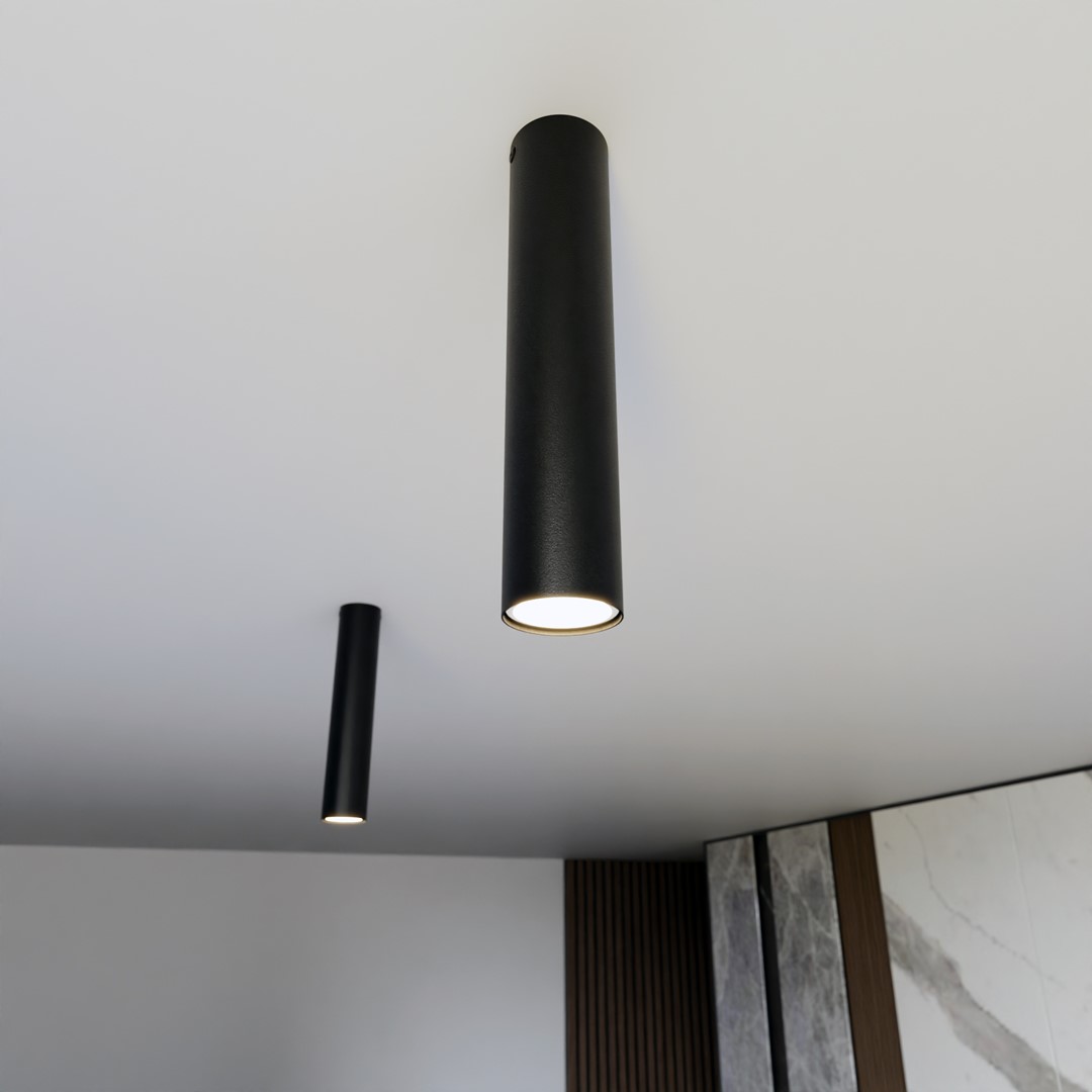 Emibig Stropna svjetiljka TECNO 230V 8W MAX LED GU10 Čelik Crna
