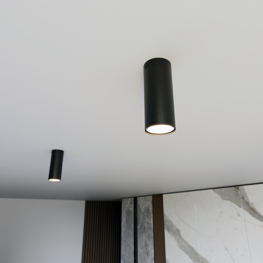 Emibig Stropna svjetiljka TECNO 230V 8W MAX LED GU10 Čelik Crna