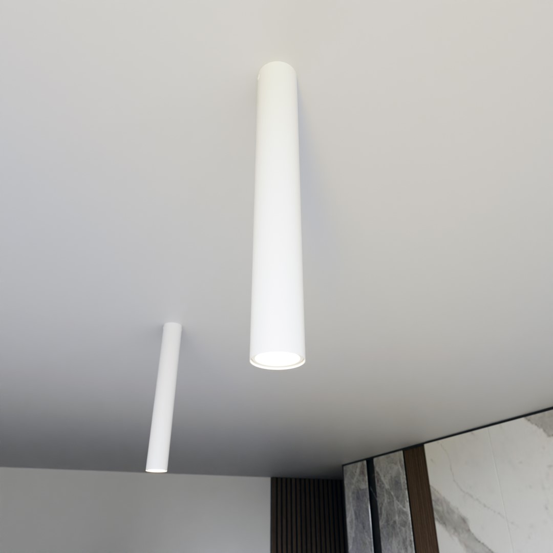 Emibig Stropna svjetiljka TECNO 230V 8W MAX LED GU10 Čelik Bijela