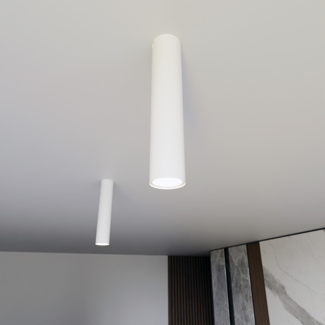 Emibig Stropna svjetiljka TECNO 230V 8W MAX LED GU10 Čelik Bijela