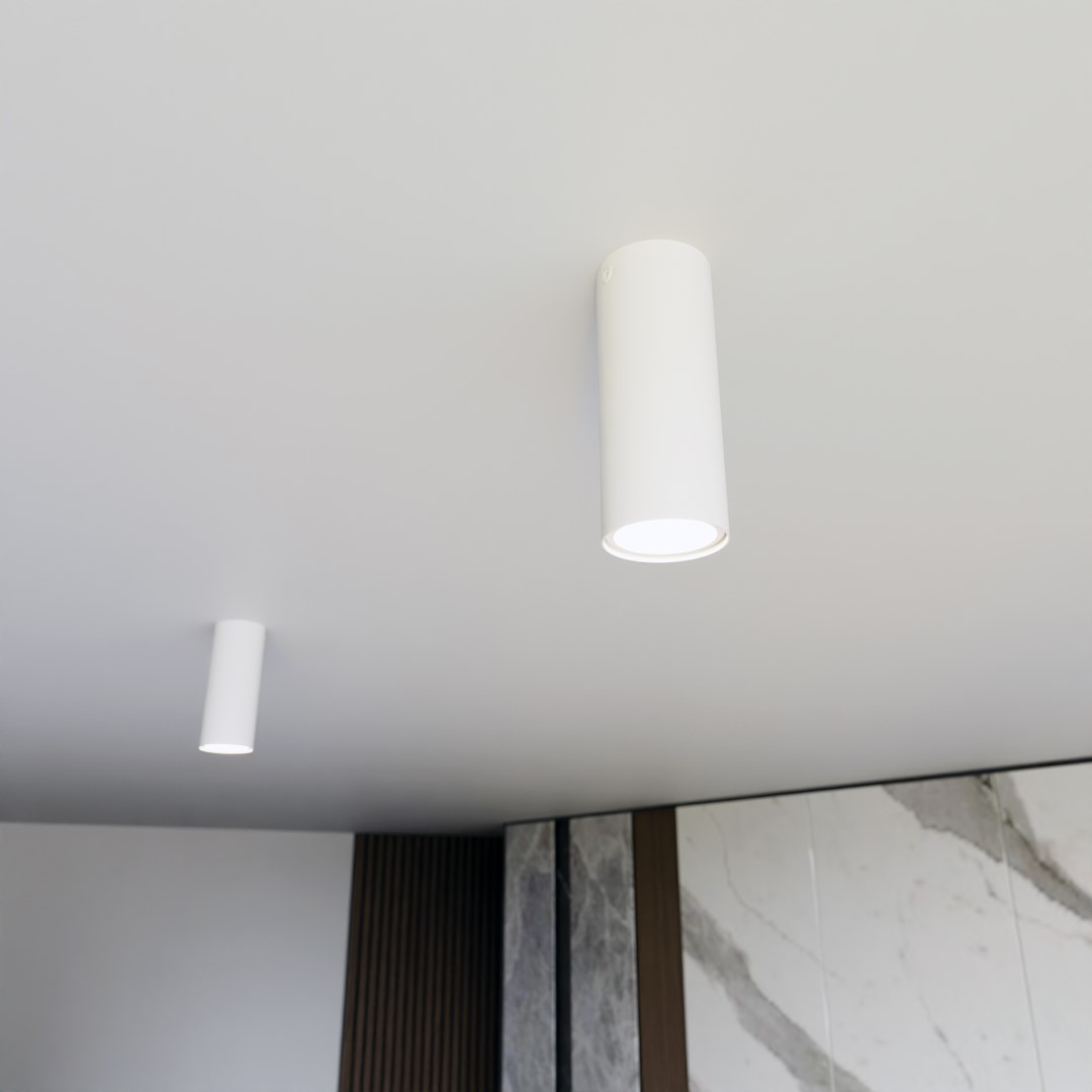 Emibig Stropna svjetiljka TECNO 230V 8W MAX LED GU10 Čelik Bijela