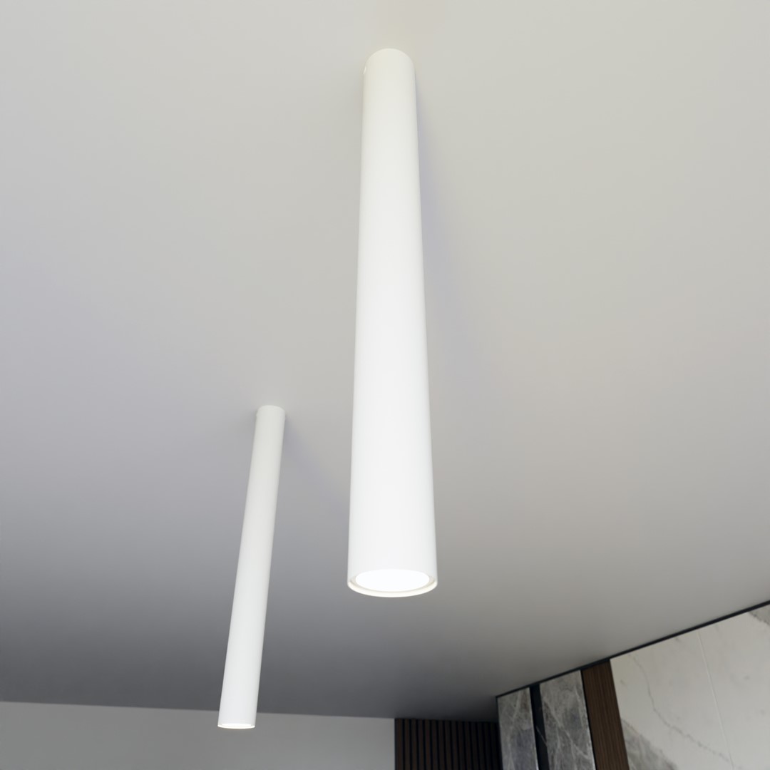 Emibig Stropna svjetiljka TECNO 230V 8W MAX LED GU10 Čelik Bijela