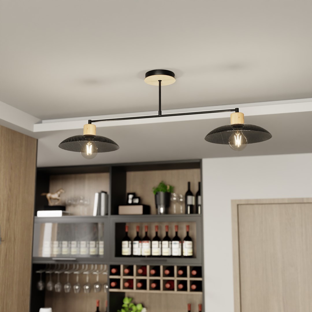 Emibig Luster KOBE 230V 15W MAX LED E27 Čelik Crna