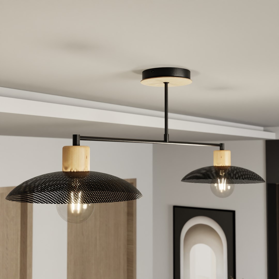 Emibig Luster KOBE 230V 15W MAX LED E27 Čelik Crna