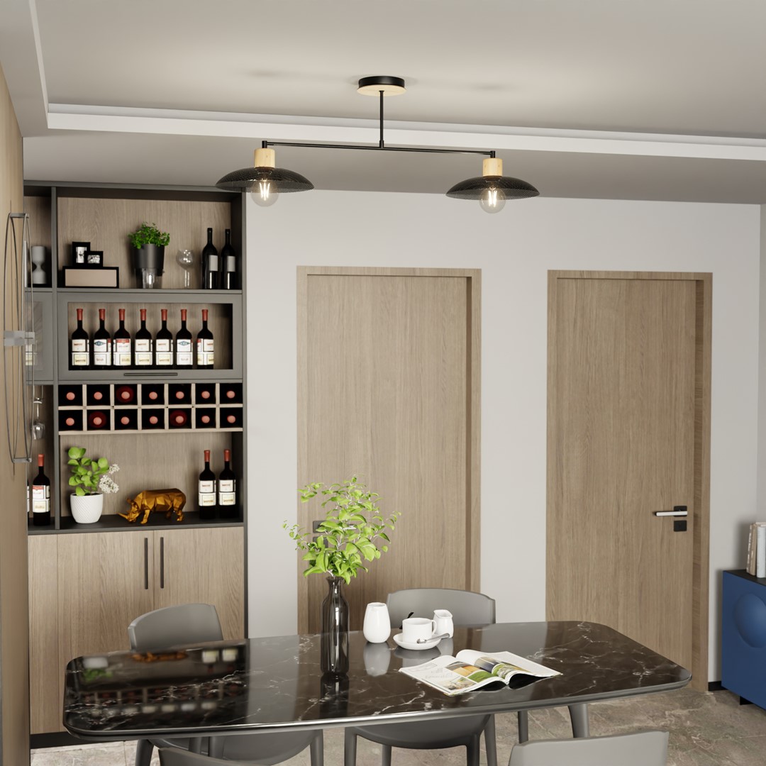 Emibig Luster KOBE 230V 15W MAX LED E27 Čelik Crna