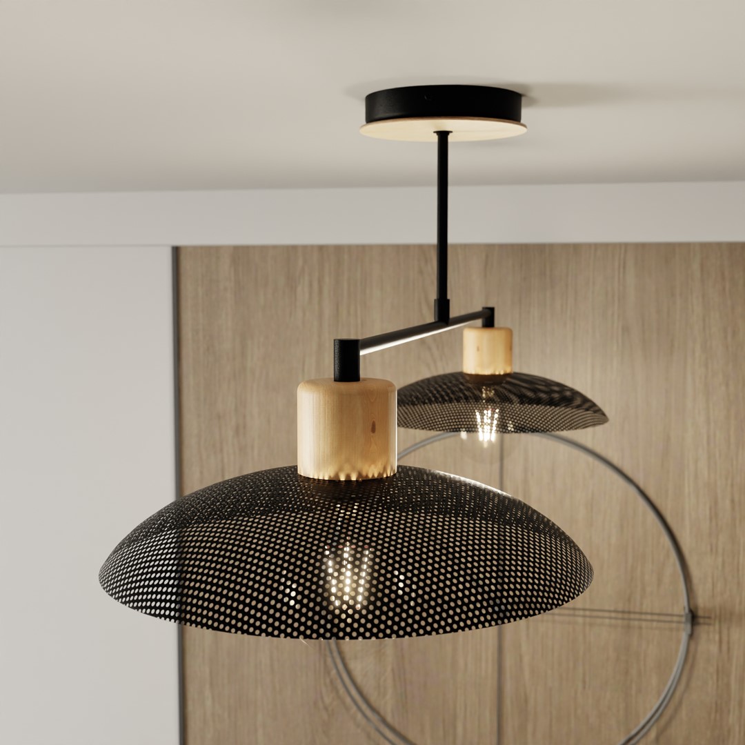 Emibig Luster KOBE 230V 15W MAX LED E27 Čelik Crna