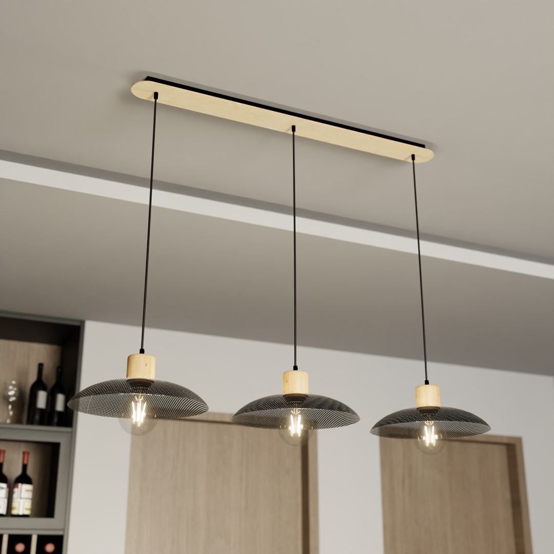 Emibig Luster KOBE 230V 15W MAX LED E27 Čelik Crna