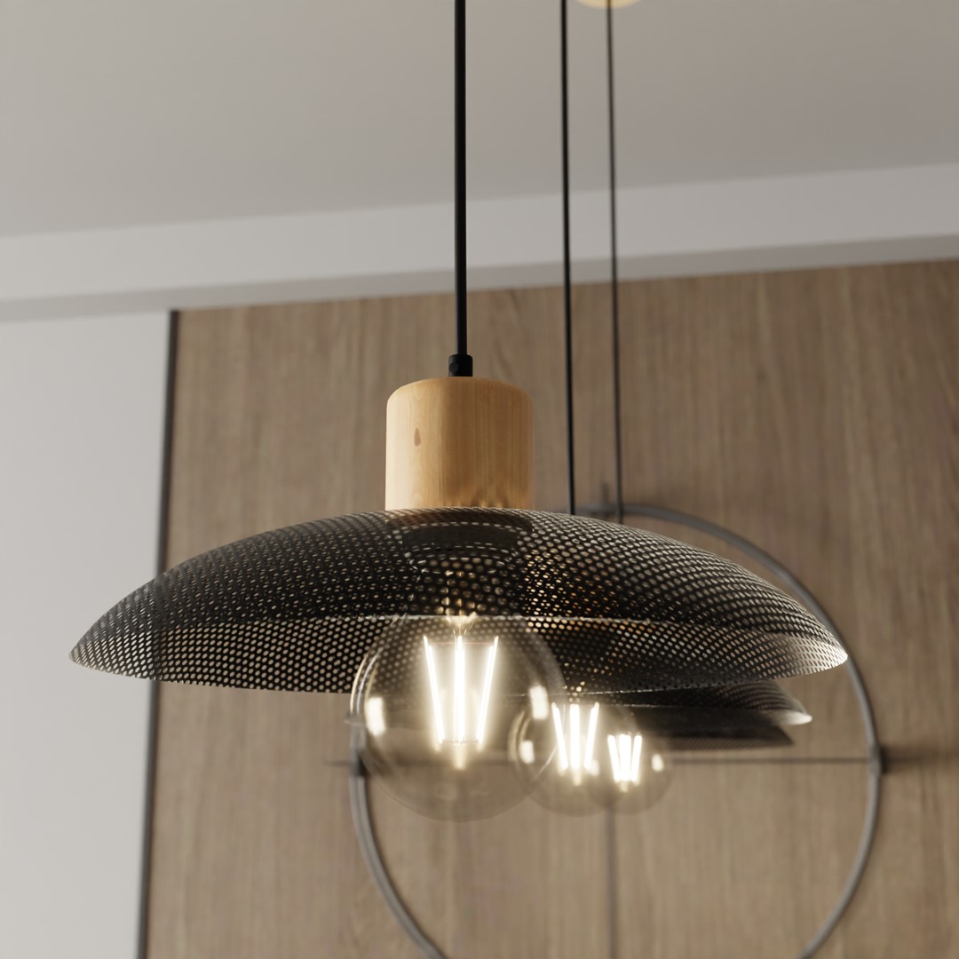 Emibig Luster KOBE 230V 15W MAX LED E27 Čelik Crna