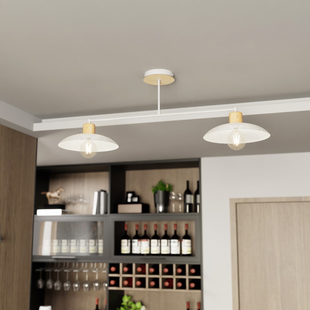 Emibig Luster KOBE 230V 15W MAX LED E27 Čelik Bijela
