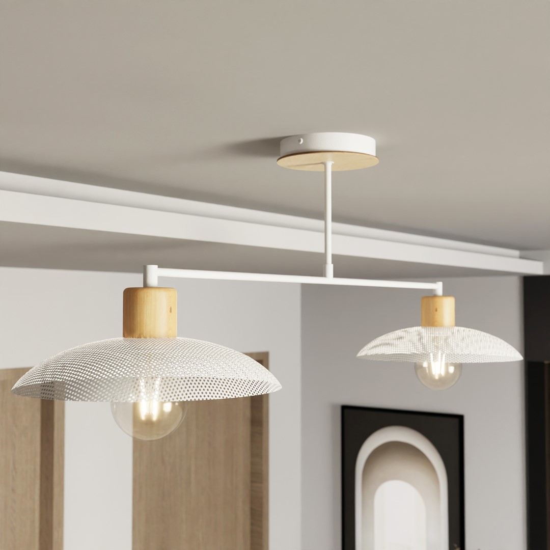 Emibig Luster KOBE 230V 15W MAX LED E27 Čelik Bijela