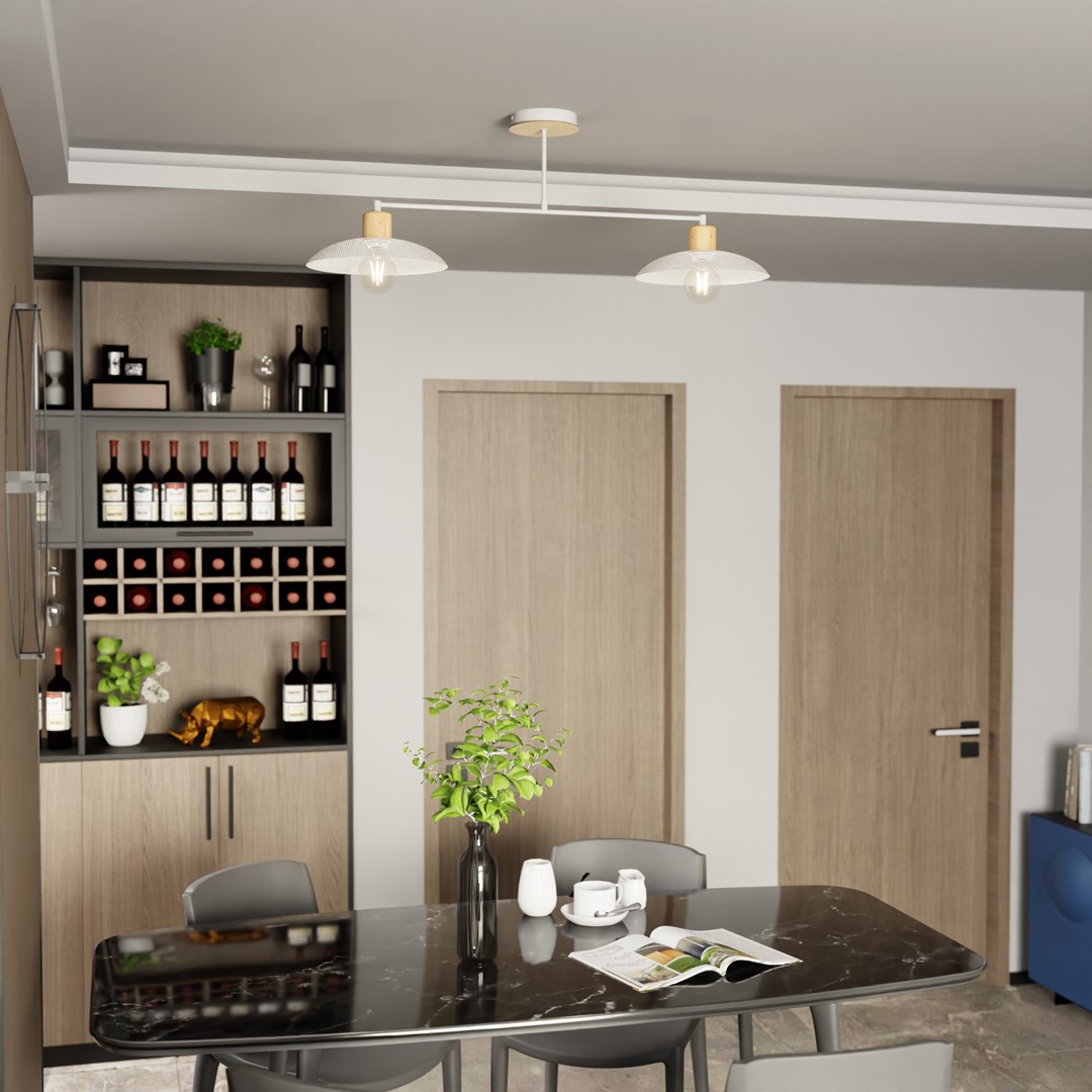 Emibig Luster KOBE 230V 15W MAX LED E27 Čelik Bijela