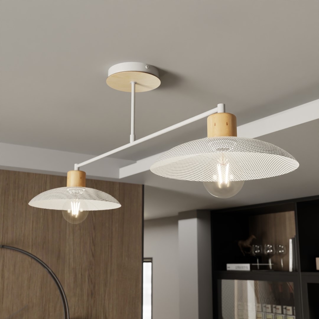 Emibig Luster KOBE 230V 15W MAX LED E27 Čelik Bijela