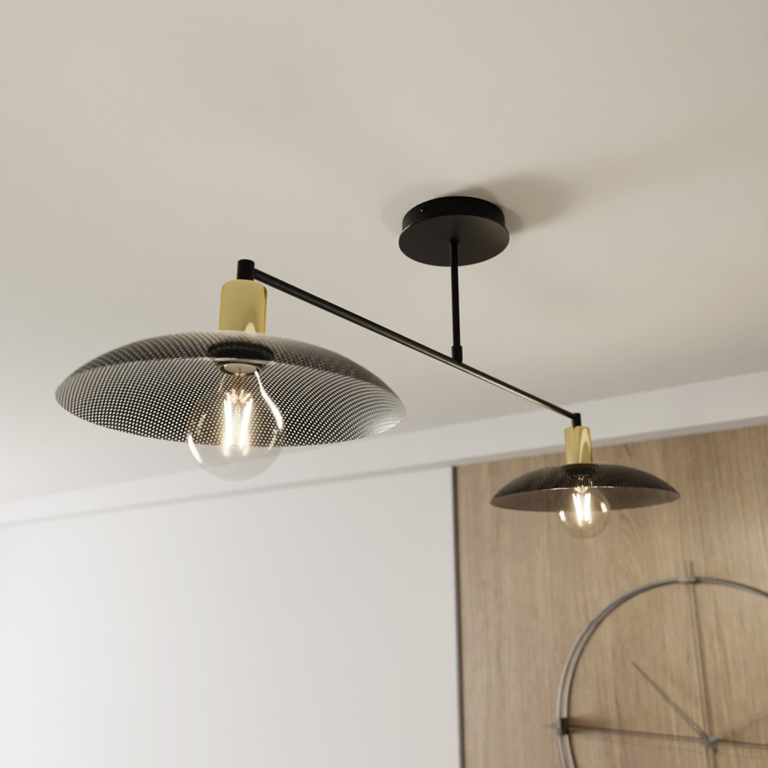 Emibig Luster SPIRIT 230V 15W MAX LED E27 Čelik Crna