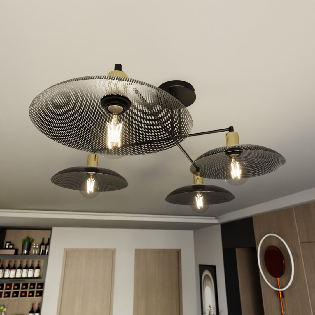 Emibig Luster SPIRIT 230V 15W MAX LED E27 Čelik Crna