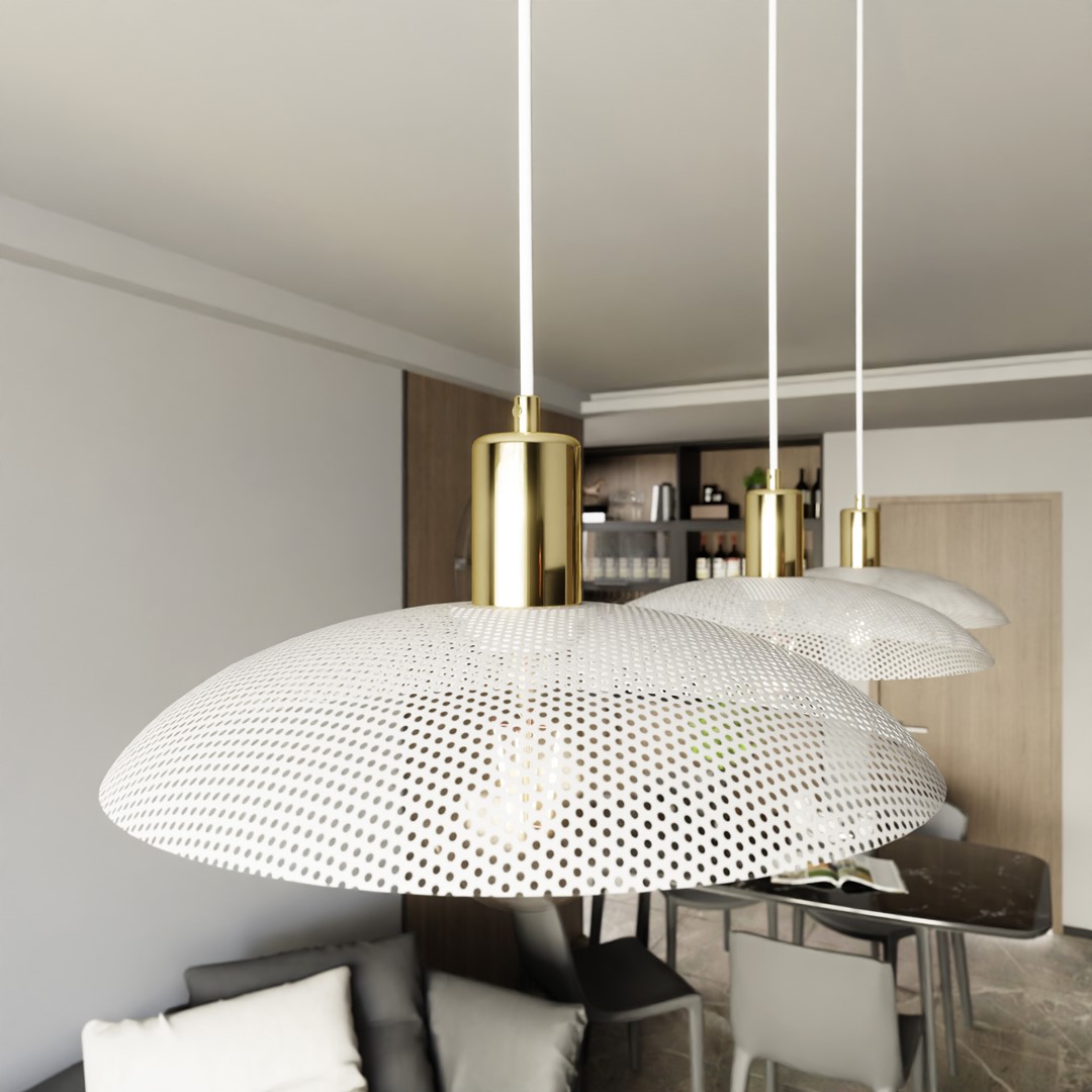 Emibig Luster SPIRIT 230V 15W MAX LED E27 Čelik Bijela