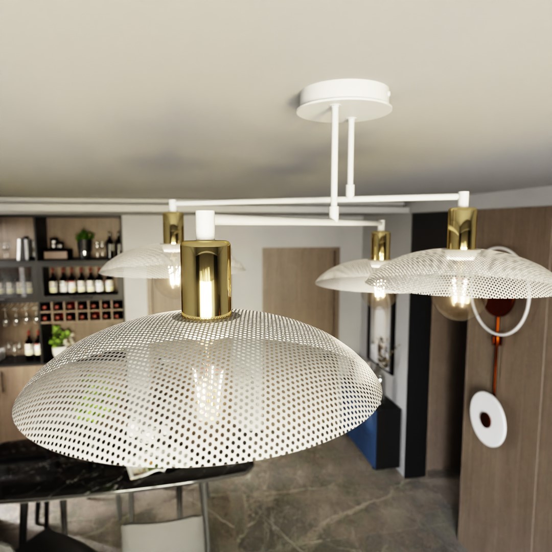 Emibig Luster SPIRIT 230V 15W MAX LED E27 Čelik Bijela