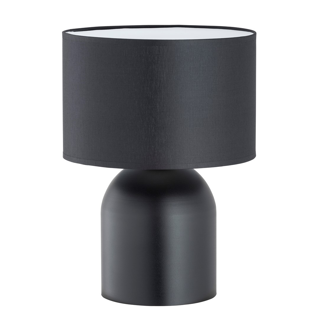 Emibig Stolna lampa ASPEN 230V 15W MAX LED E27 Čelik/ Tkanina Crna