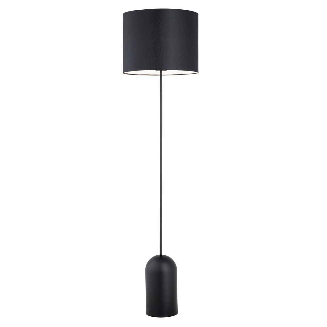 Emibig Podna lampa ASPEN 230V 15W MAX LED E27 Čelik/ Tkanina Crna