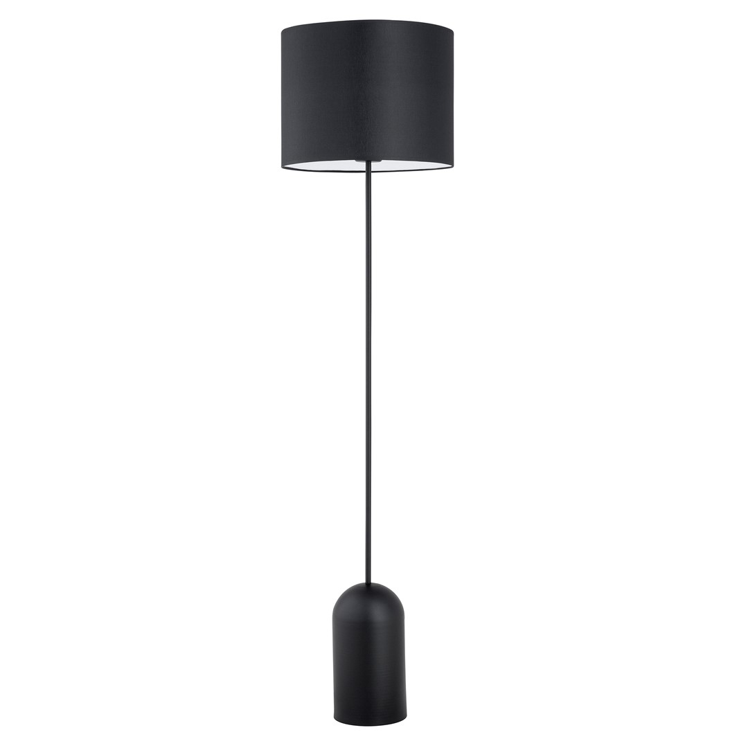 Emibig Podna lampa ASPEN 230V 15W MAX LED E27 Čelik/ Tkanina Crna