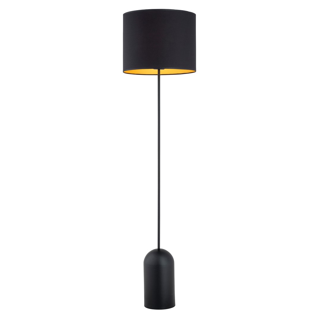 Emibig Podna lampa ASPEN 230V 15W MAX LED E27 Čelik/ Tkanina Crna