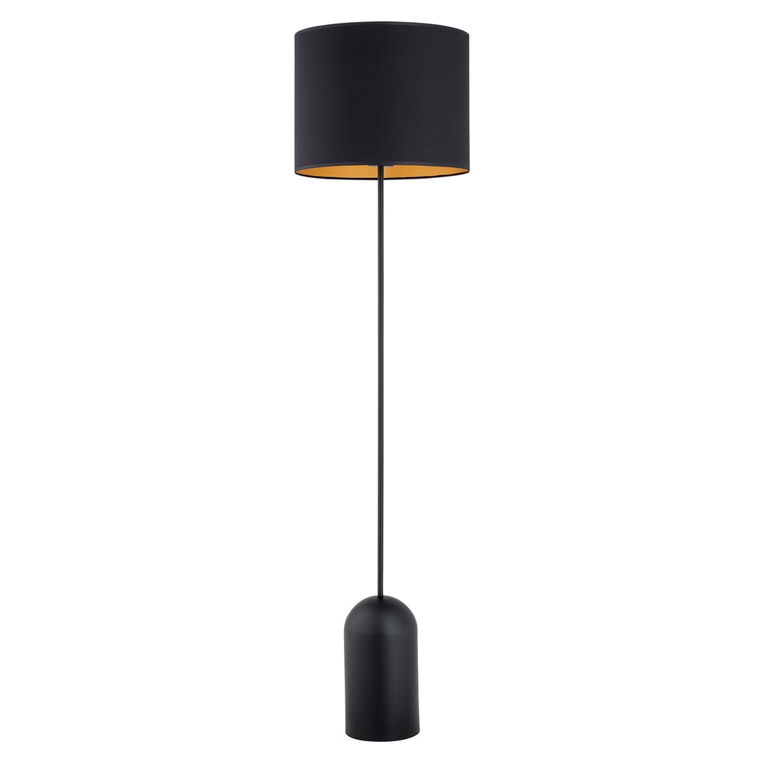 Emibig Podna lampa ASPEN 230V 15W MAX LED E27 Čelik/ Tkanina Crna