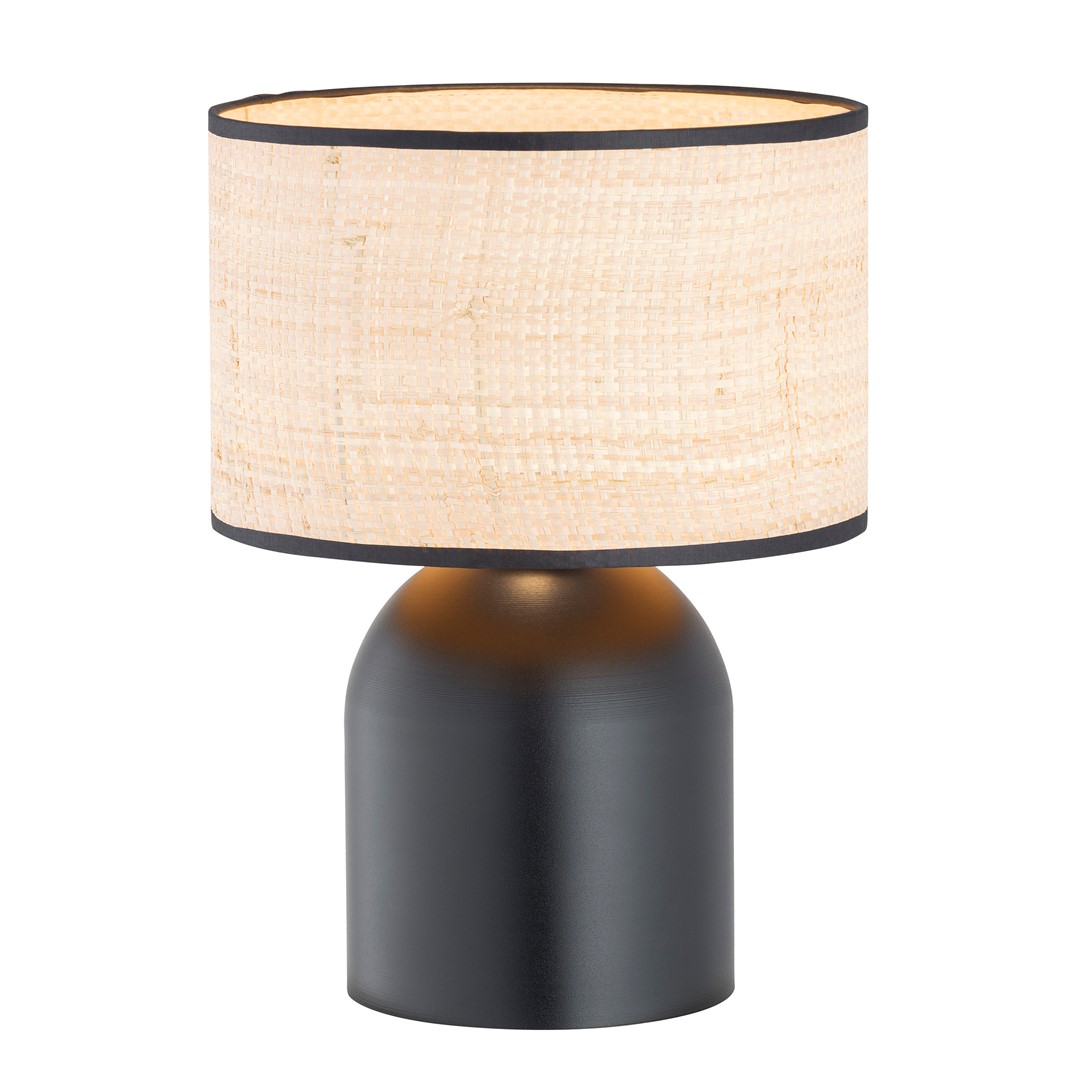 Emibig Stolna lampa ASPEN 230V 15W MAX LED E27 Čelik/ Tkanina Crna