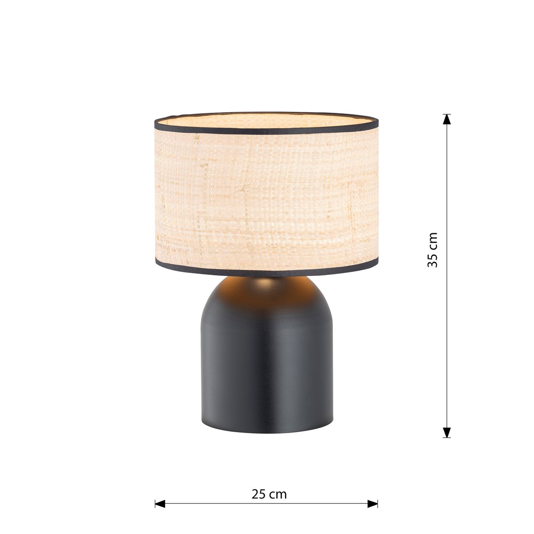 Emibig Stolna lampa ASPEN 230V 15W MAX LED E27 Čelik/ Tkanina Crna