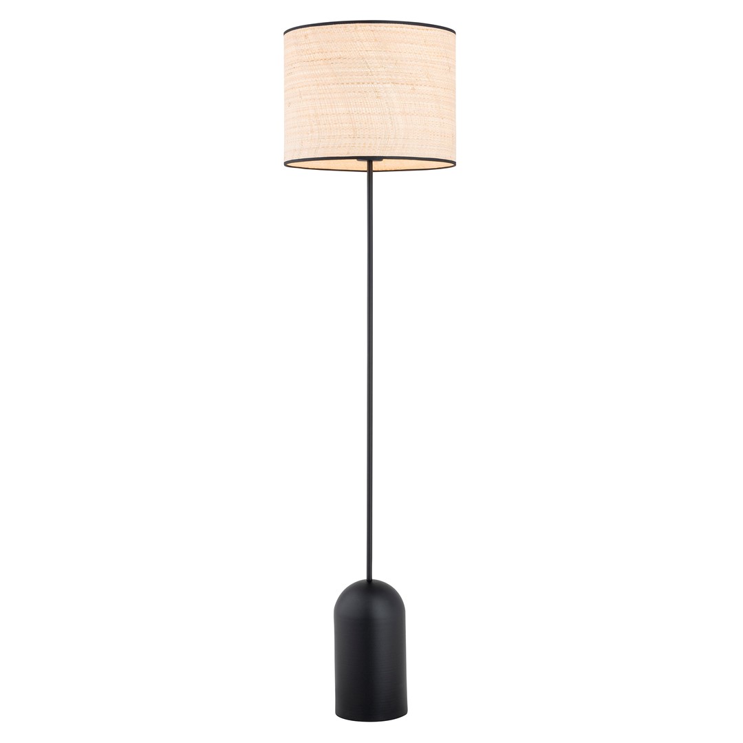 Emibig Podna lampa ASPEN 230V 15W MAX LED E27 Čelik/ Tkanina Crna