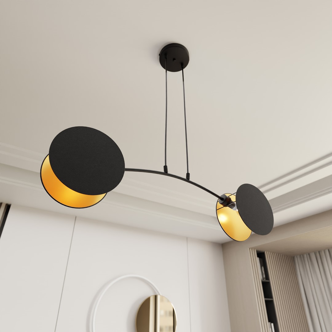 Emibig Visilica MOTIF 230V 15W MAX LED E27 Čelik/ Tkanina Crna