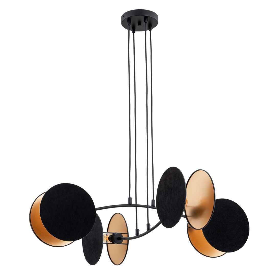 Emibig Visilica MOTIF 230V 15W MAX LED E27 Čelik/ Tkanina Crna