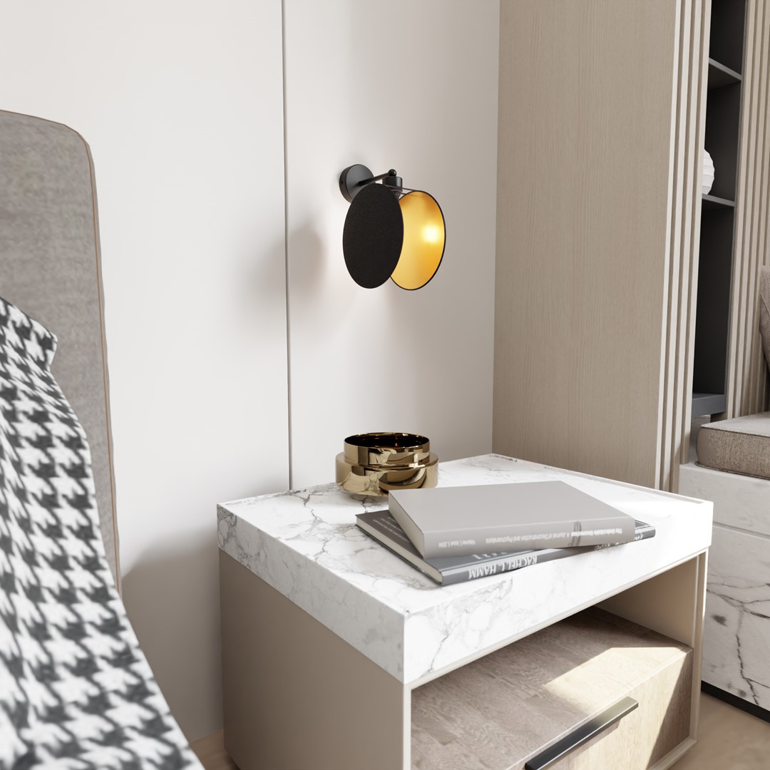 Emibig Visilica MOTIF 230V 15W MAX LED E27 Čelik/ Tkanina Crna