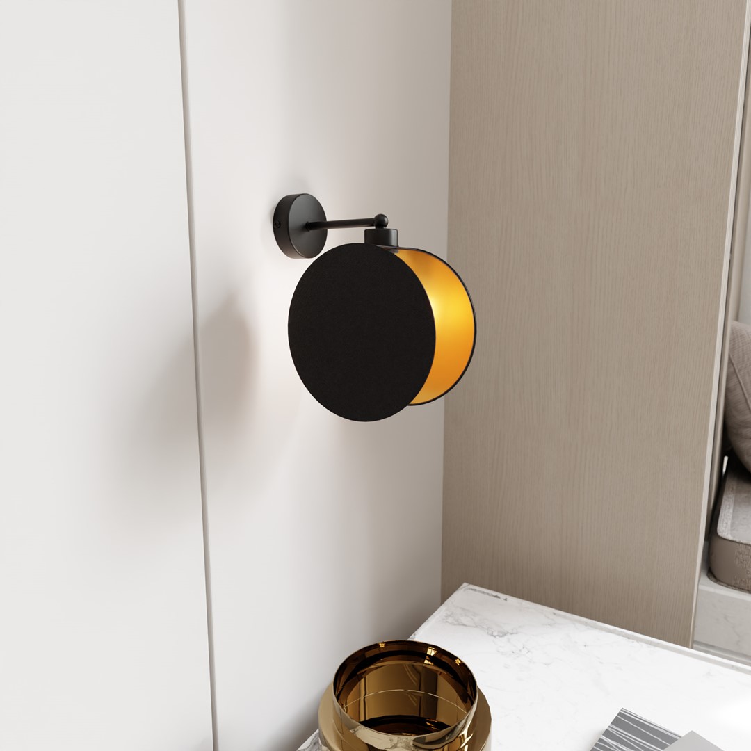 Emibig Visilica MOTIF 230V 15W MAX LED E27 Čelik/ Tkanina Crna