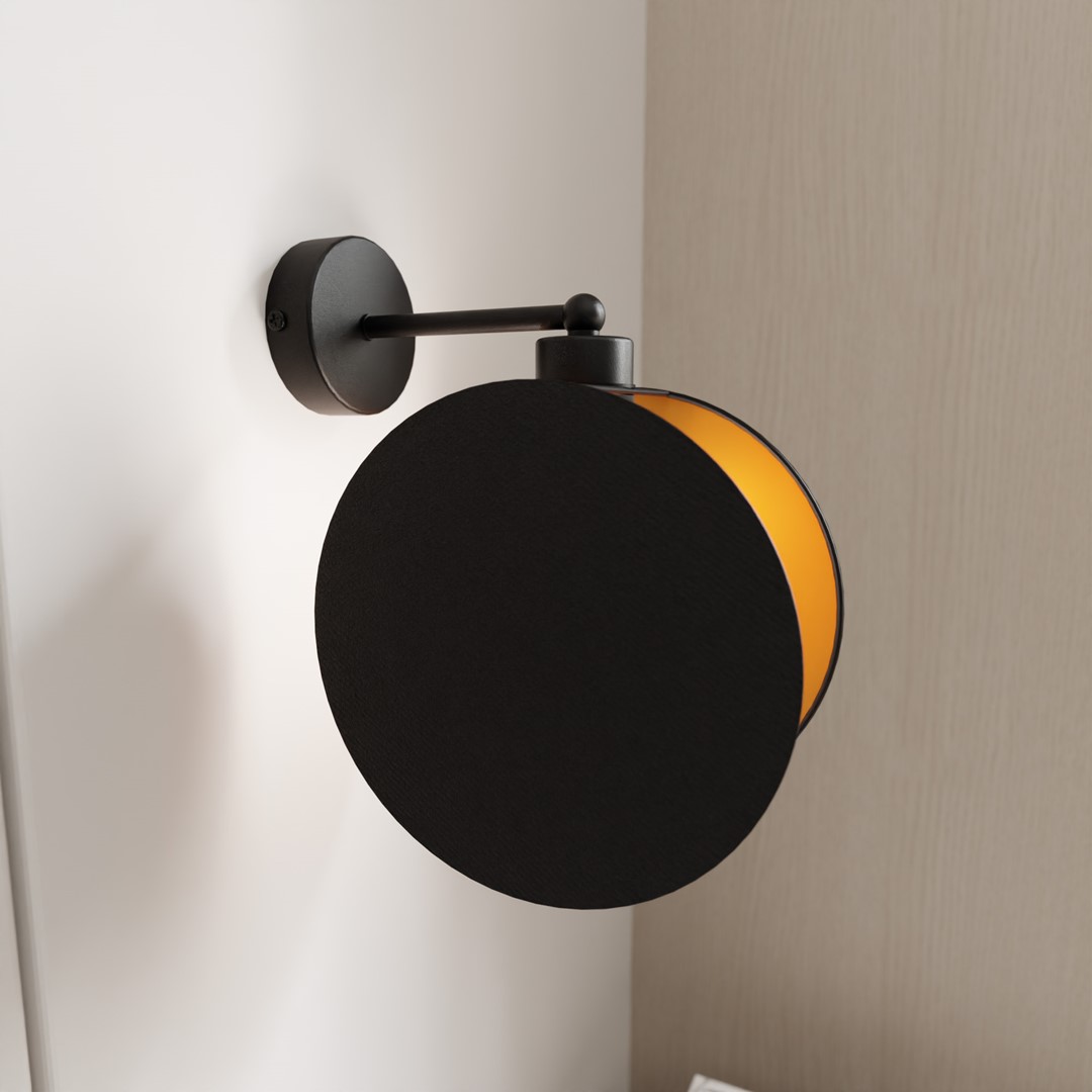 Emibig Visilica MOTIF 230V 15W MAX LED E27 Čelik/ Tkanina Crna